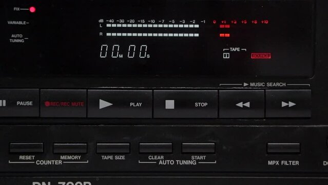 cassette player Analog and digital combined use in the transmission room. radio station