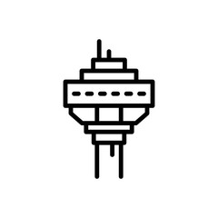 Black line icon for tower