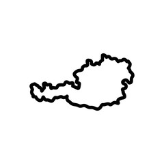 Black line icon for austria