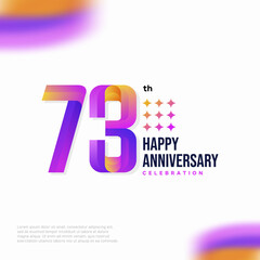 Number 73 logo icon design, 73 birthday logo number, anniversary 73