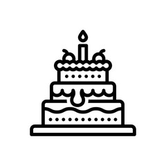 Black line icon for cakes