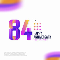 Number 84 logo icon design, 84 birthday logo number, anniversary 84