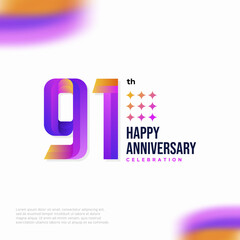 Number 91 logo icon design, 91 birthday logo number, anniversary 91