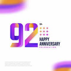 Number 92 logo icon design, 92 birthday logo number, anniversary 92