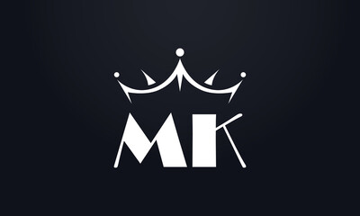King crown logo design vector and extra bold queen symbol