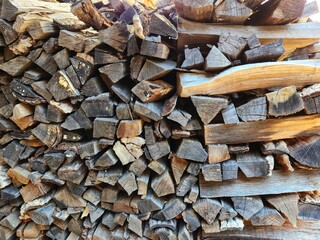 wood for heating in winter. wood preparation. winter preparation. energy crisis. preparation for the cold. rise in price of electricity