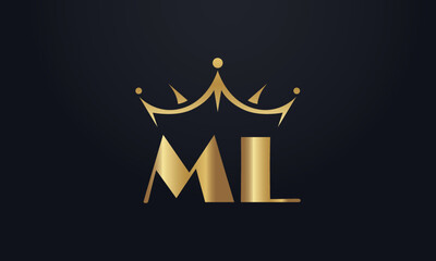 King crown logo design vector and extra bold queen symbol