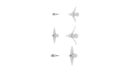 3D High Poly Birds - SET1 Monochromatic - Bottom View