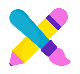 creativity pencil and brush