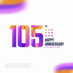 Number 105 logo icon design, 105 birthday logo number, anniversary 105