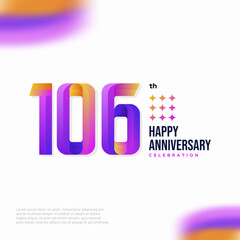 Number 106 logo icon design, 106 birthday logo number, anniversary 106