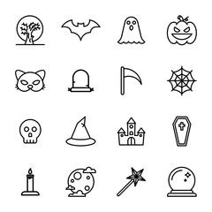 Halloween thin icons
