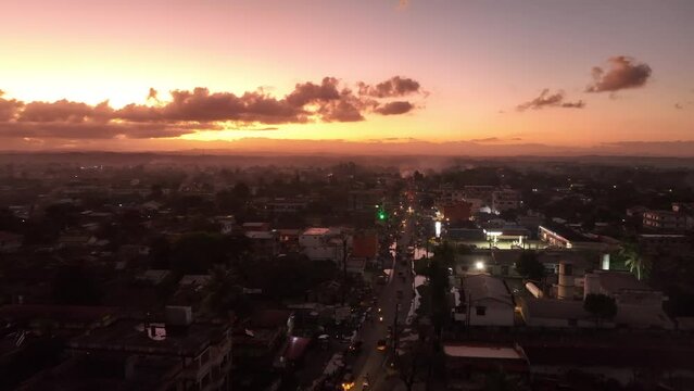 Sunset in Madagascar, the city of Toamasina 
