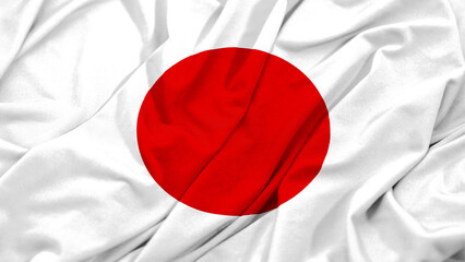Japan Flag Waving Background