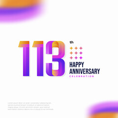Number 113 logo icon design, 113 birthday logo number, anniversary 113
