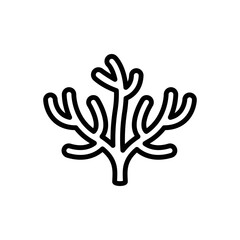 Black line icon for coral