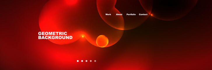 Neon glowing bubbles, circles magic energy space light concept, abstract background wallpaper design