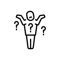 Black line icon for know