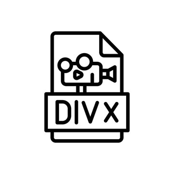 Black line icon for divx application