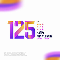 Number 125 logo icon design, 125 birthday logo number, anniversary 125