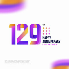 Number 129 logo icon design, 129 birthday logo number, anniversary 129