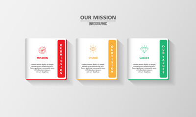  mision,vision,values,graphic design template.with option.