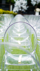 clear transparent chairs for outdoor wedding