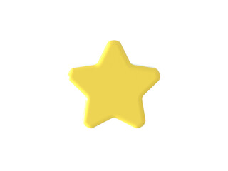 abstract object 3d rendering illustration yellow star