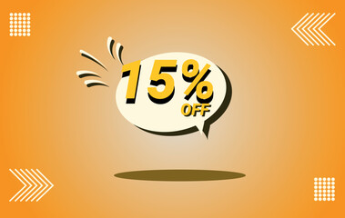 15% discount balloon banner vector eps 10 banner ad template memphis shaped offer business