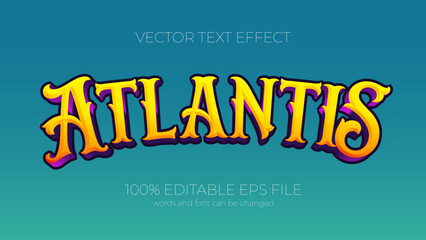 Atlantis Empire text effect style, EPS editable text effect