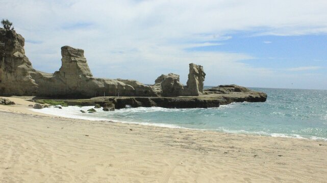 tepi pantai klayar (klayar beach coast) in the day, pacitan