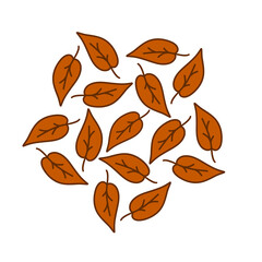 seamless pattern illustration of orange fall leaves, background