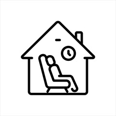 Black line icon for stay