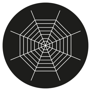 Halloween line art spider web logo decoration