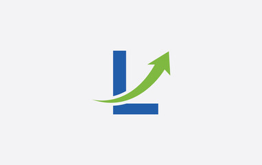 Growth arrow icon and financial circle logo design with the letters and alphabets