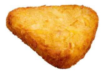 Crispy Hash Browns isolated on white background, Crispy Hash Browns on white PNG File.