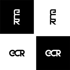 ecr lettering initial monogram logo design set