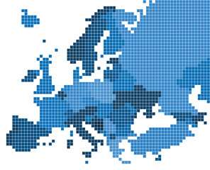 Fototapeta na wymiar Geometry square form of Europe map