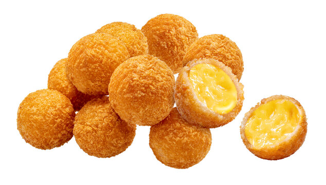 Crispy Cheese ball isolated on white background, Cheese ball or cheesy puffs on white PNG file.