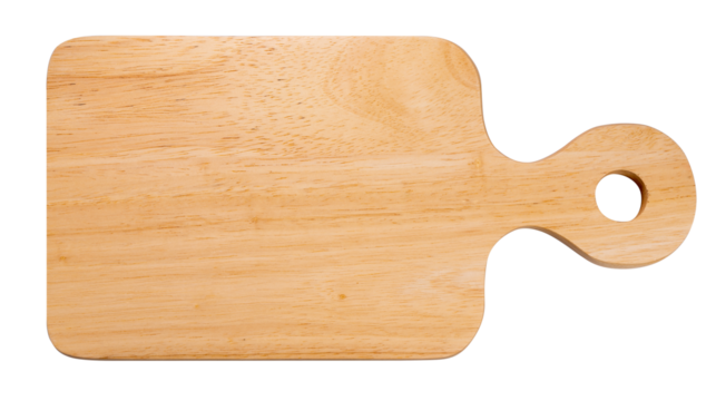 Wooden plate Cutting board on white background, Cutting board on white PNG File.