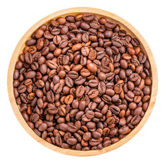 Roasted coffee beans isolated on white background PNG file.