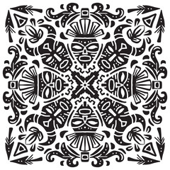 Ethnic seamless pattern. Tribal style African mask.