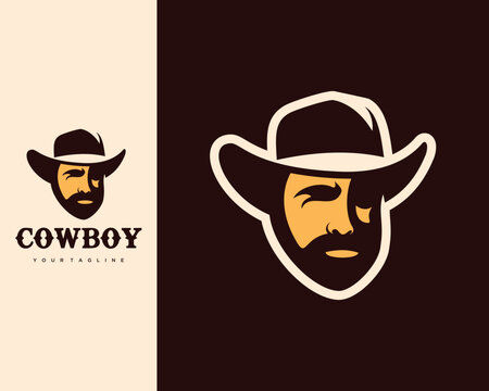 Bandit Cowboy with Scarf Mask illustration. Cowboy. Sheriff. Mascot.