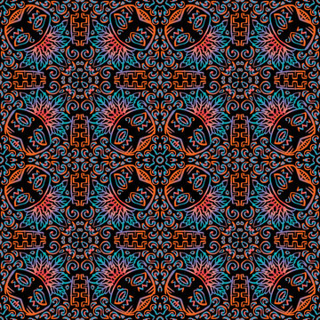 Ethnic seamless pattern. Tribal style African mask.