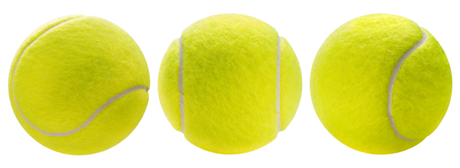 Tennis ball isolated on white background, Yellow Tennis ball sports equipment on white white PNG File.