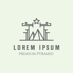pyramid line art minimalist design logo illustration