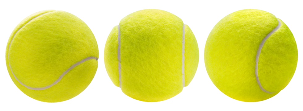 Tennis ball isolated on white background, Yellow Tennis ball sports equipment on white white PNG File.