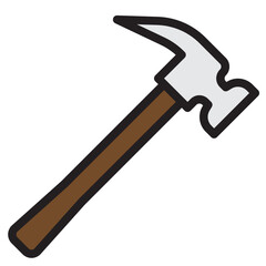 Hammer color line style icon