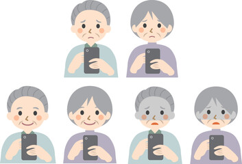 スマホを使う高齢者