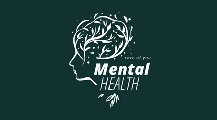 Vector drawn logo for mental health - 539906834